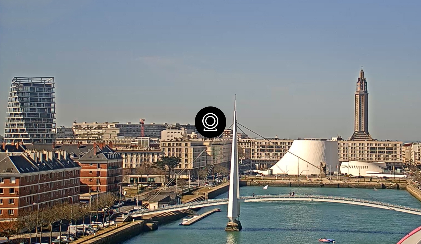 Vue du bassin du commerce en temps réel