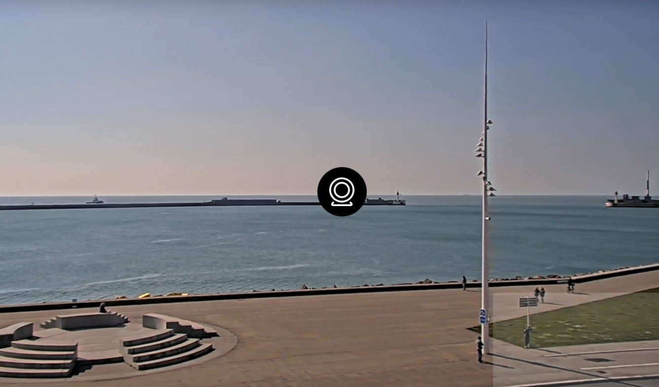 Vue de l'entrée du port du Havre en temps réel