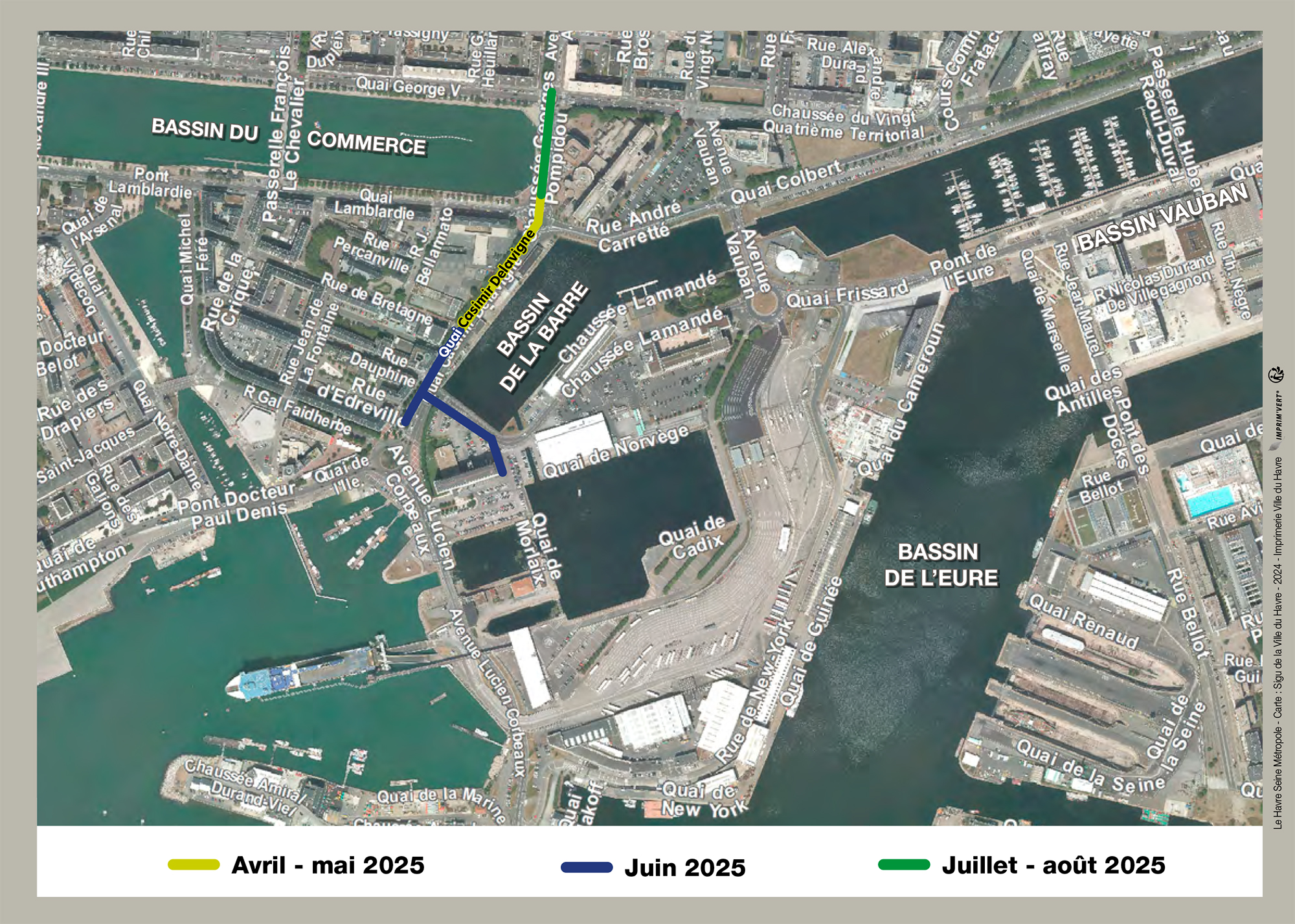 Travaux du réseau de chaleur Le Havre Sud - Zone 2 : Quai George V / Saint-François / © DR