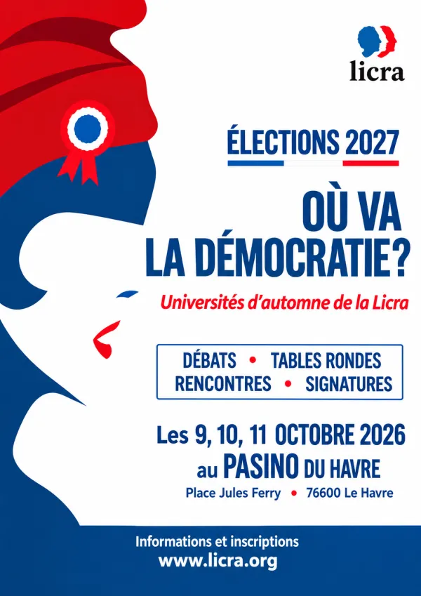 Affiche des universités d'automne de la Licra
