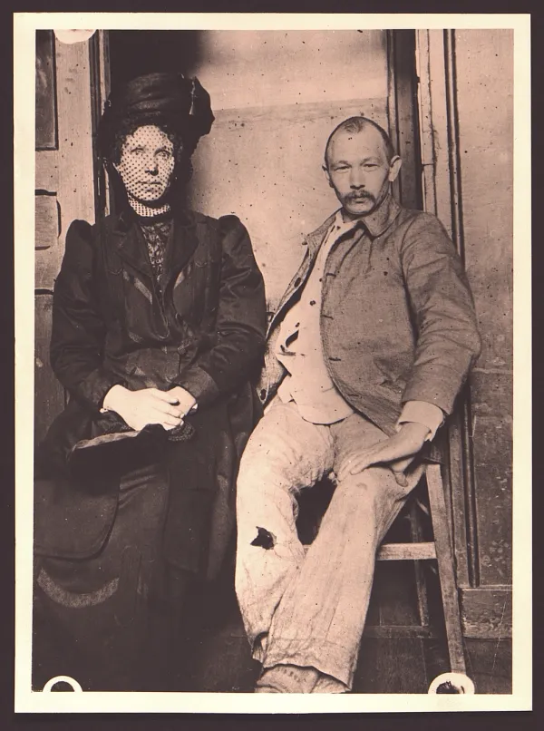 Portrait de Jules Durand (avec sa compagne Julia ou sa cousine ?) à l’Asile des Quatre-Mare, 1912