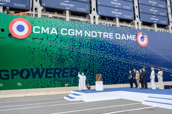 Baptême du porte-conteneurs CMA CGM Notre-Dame