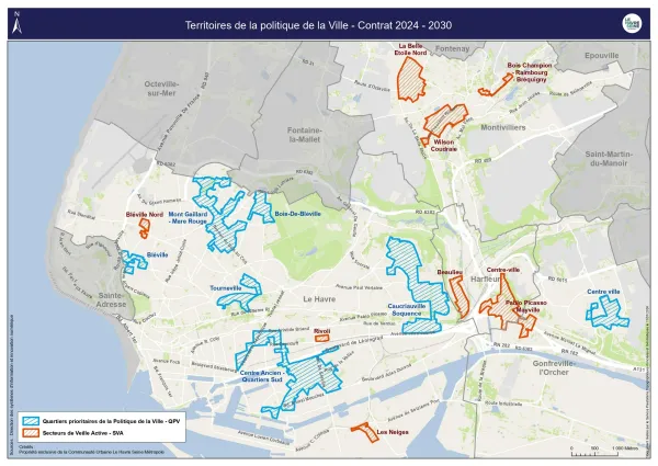 Cartographie des QPV et des SVA - Contrat de Ville 2025