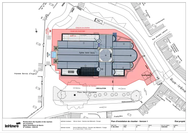 Plan du chantier de restauration de l'église Saint-Denis de Sanvic - Novembre 2026