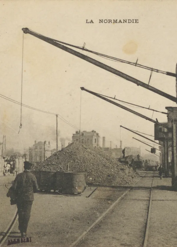 Déchargement du charbon quai Colbert, vers 1913