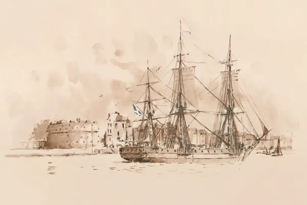 Navires entrant au Havre, Maurice Mélissent (1911-1988), Le Havre, Musées d’Art et d’Histoire