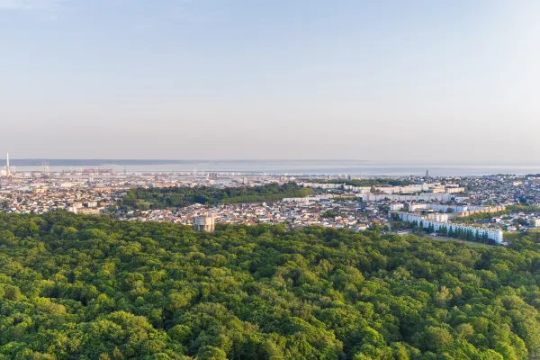 Vue aérienne du parc forestier de Montgeon