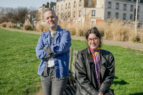 Portraits de Jean-Christophe Cros et Emma Genty, anciens étudiants du master de création littéraire