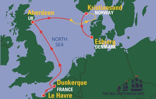 Parcours de la course The Tall Ships Races 2025