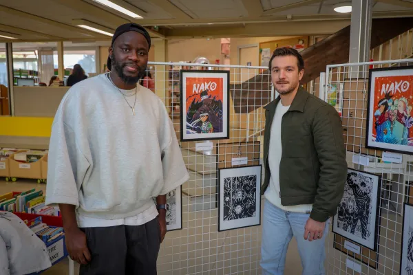 Les artistes Tiers Monde, mangaka, (à gauche) et Max, illustrateur (à droite)