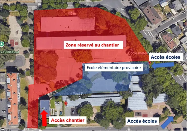 Plan des travaux de l'école élémentaire Paul Bert