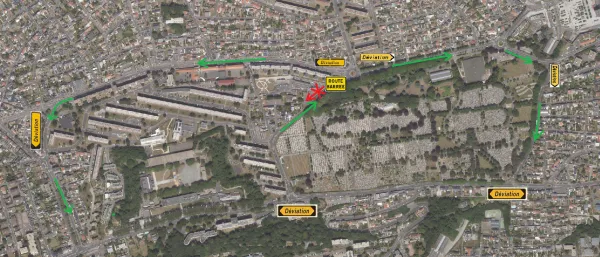 Les déviation de circulation mises en place