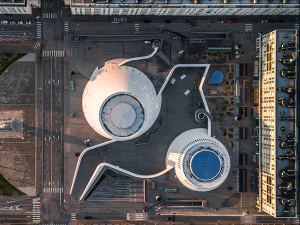 Vue aérienne espace Niemeyer 